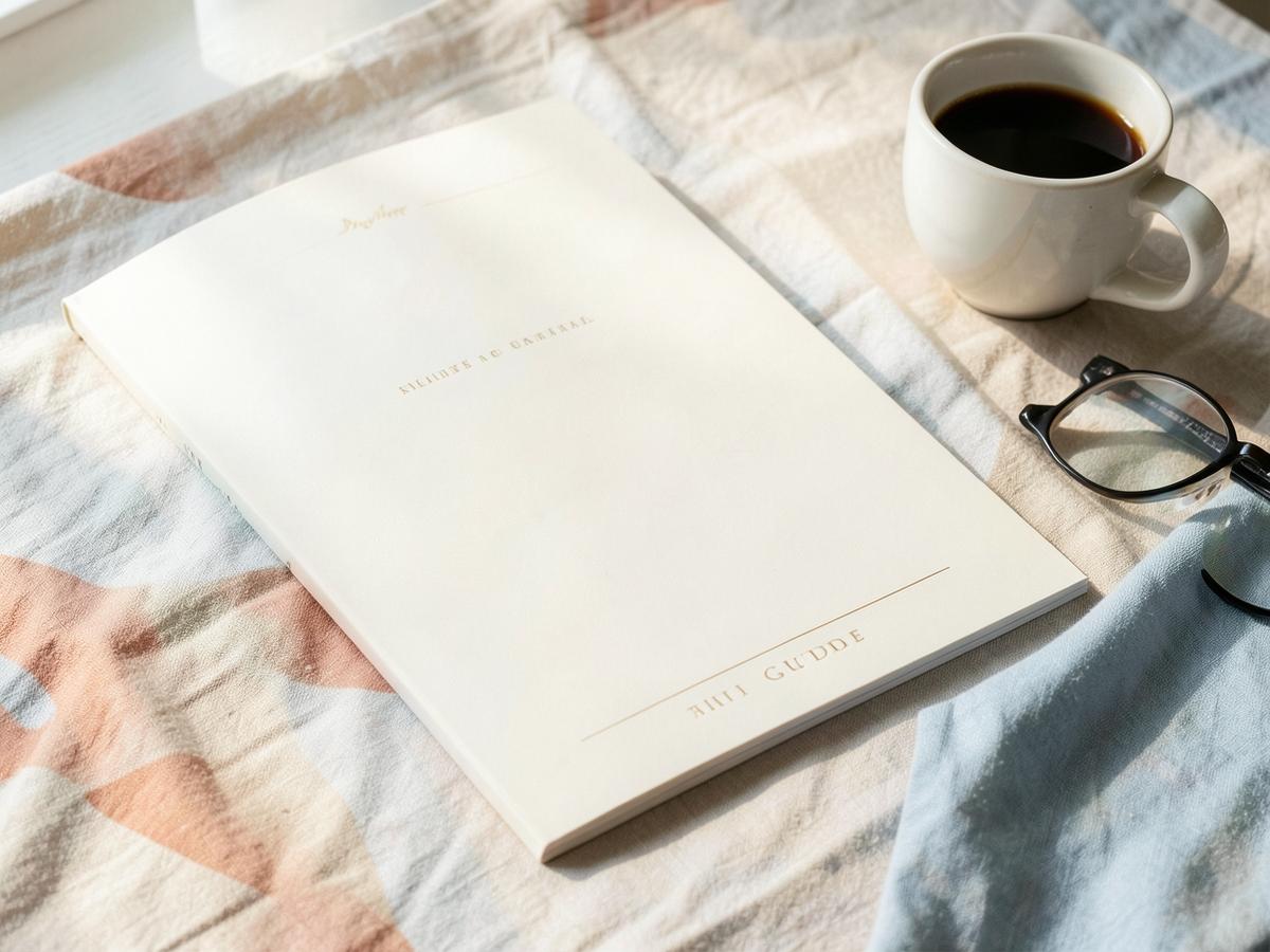 The 7 Questions guide resting beside a cup of coffee